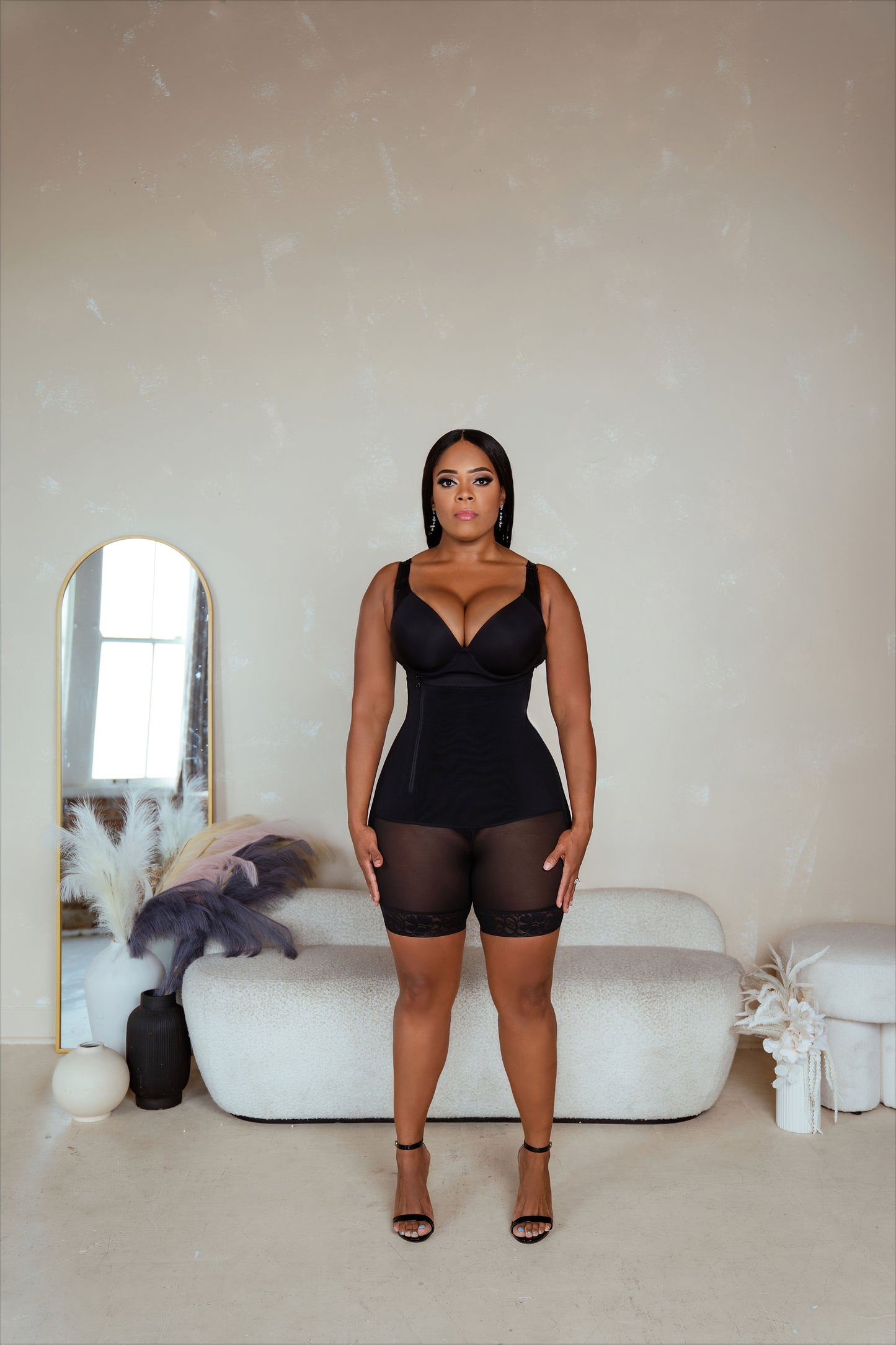 SIDE-ZIP WAIST SCULPTING BUTT LIFT BODYSUIT